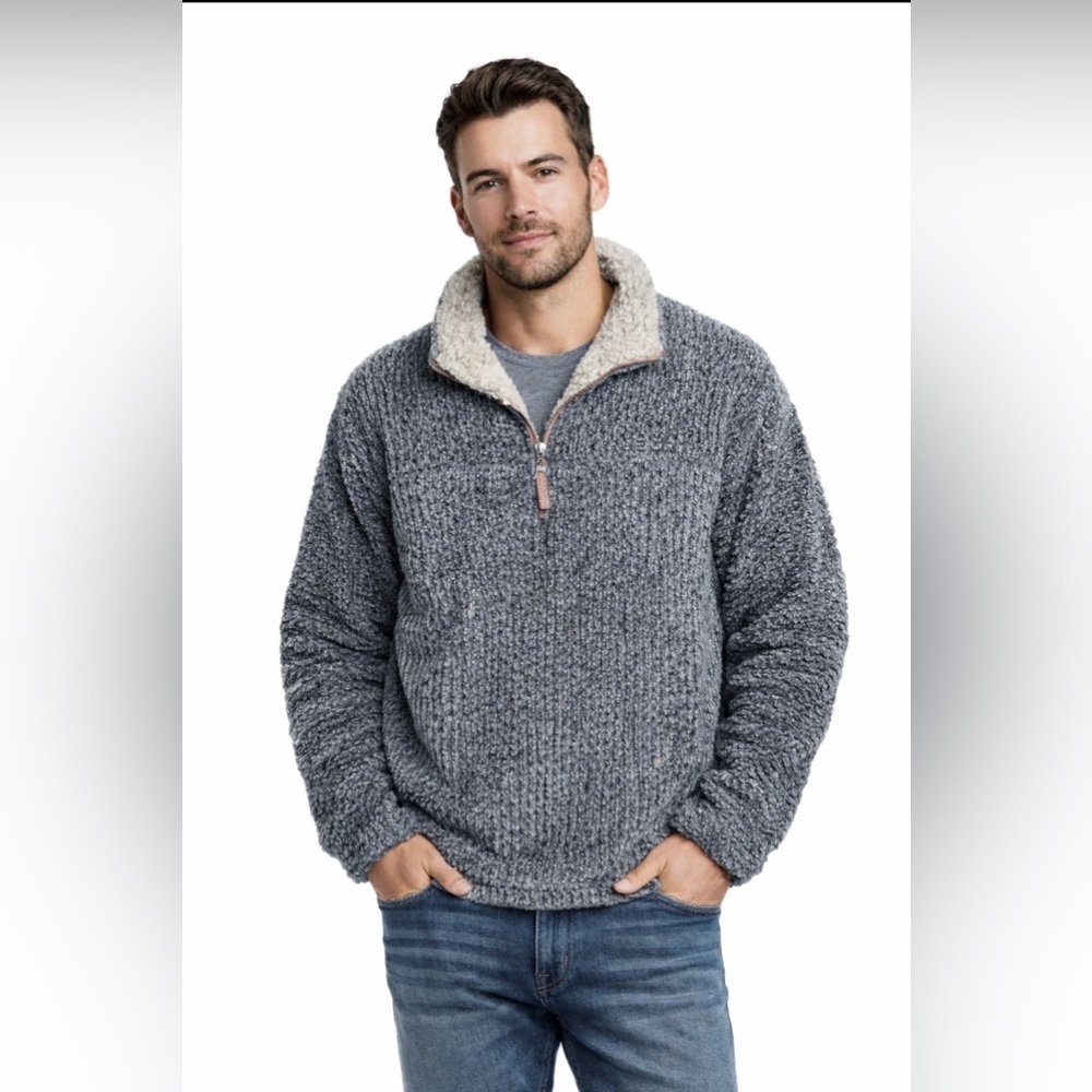 True Grit American Outdoor Quarter Zip Pullover Unisex Grey Size X-Large